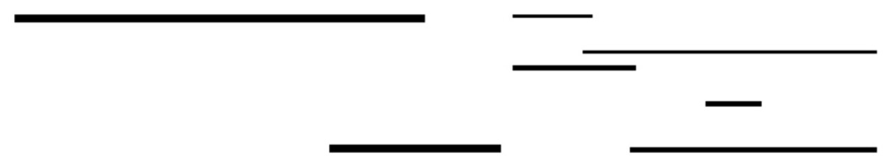 Obraz premium Horizontal black lines of varying lengths and thicknesses arranged abstractly. Ideal for minimalism, graphic design, simplicity, modern art concepts, abstract themes, creativity, simple landing page