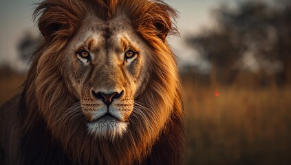 Naklejka premium a majestic lion in furious look