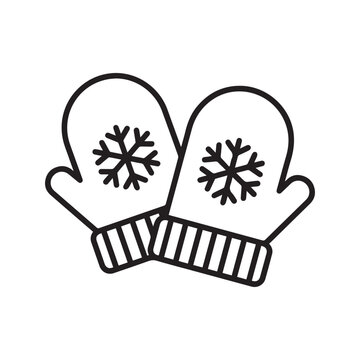 black and white mittens with snowflakes clip art preview