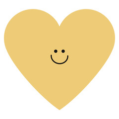 Yellow Heart with a Smiley Face