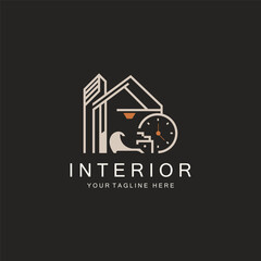 Interior Home logo creative design minimalist geometric lines