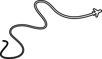 Airplane line path route, trace, flight, travel