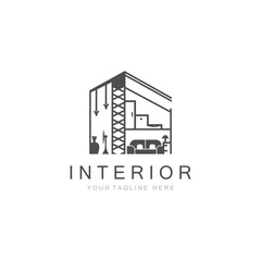 Interior Home logo creative design minimalist geometric lines
