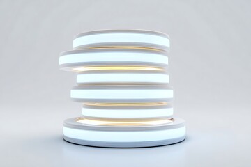 Obraz premium Modern technology podium with glowing futuristic lights, perfect for product showcases and digital presentations