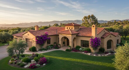 Fototapeta premium Elegant mediterranean style home exterior