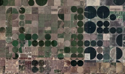 Kansas Farmland: High-Resolution Satellite View of Center Pivot Irrigation Patterns