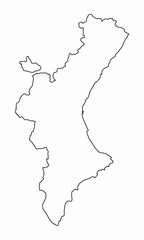 Valencian Community outline map