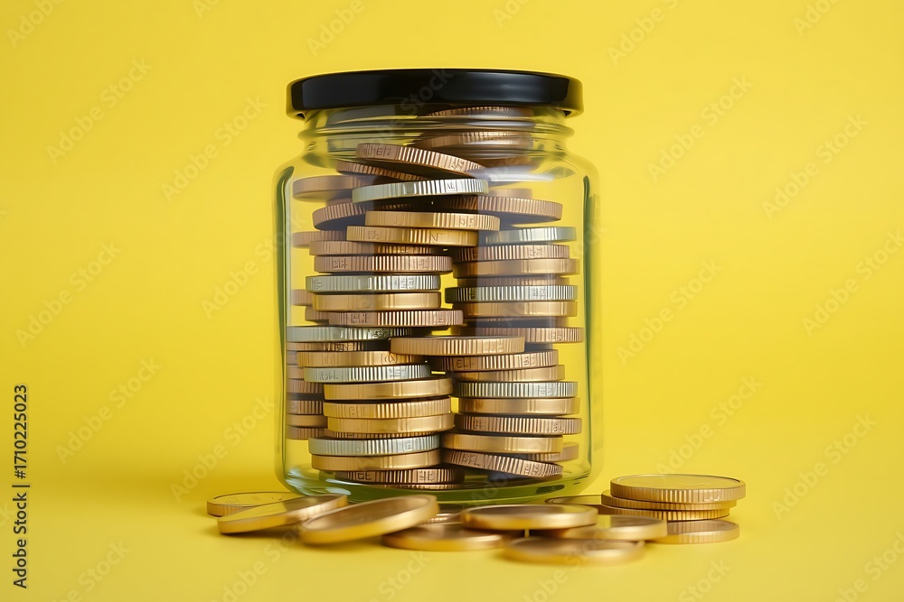 Poster generative ai savings in a jar accumulation.