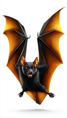 Bat flying halloween illustratio isolated on white