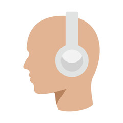 person with headphones, vector illustration 
