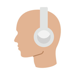 person with headphones, vector illustration 