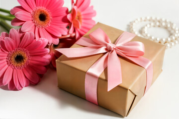 gift concept mockup card gift box bouquet of flowers maqueta de concepto de regalo tarjeta caja de regalo ramo de flores concept cadeau maquette carte coffret cadeau bouquet de fleurs