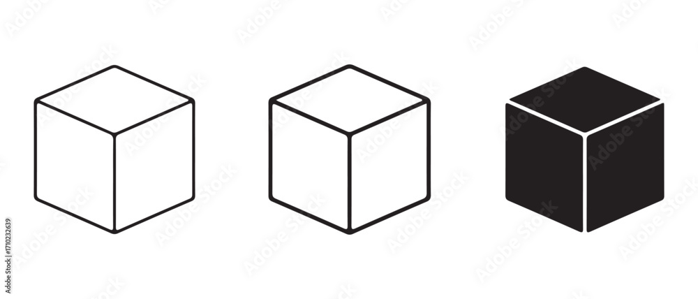 Poster cube icon set. isolated on white background in vector format, simple design.