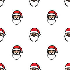 Festive Santa Claus pattern, perfect for Christmas decorations and seasonal designs. The Santa head repeat pattern is suitable for a variety of applications, including print and digital media