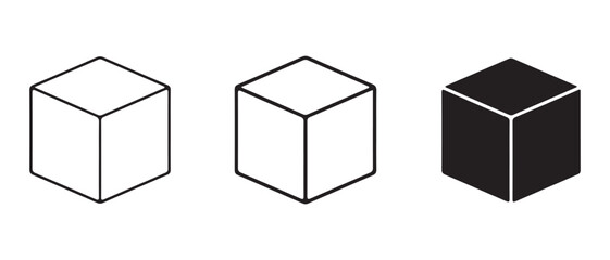 Cube icon set. isolated on white background in vector format, simple design.