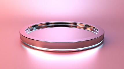 Abstract ring podium display, studio background, product presentation, 3D rendering