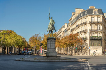 Paris, France - 09 09 2025: Panoramic view of George Washington Monument in the middle of the...
