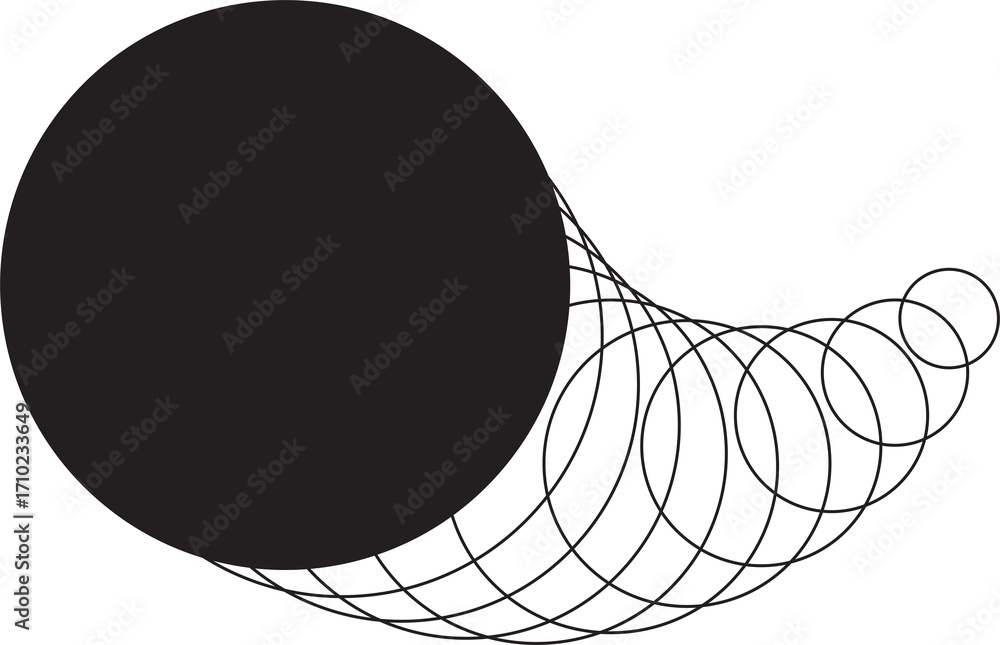 Poster digital motion stripe line round circle design