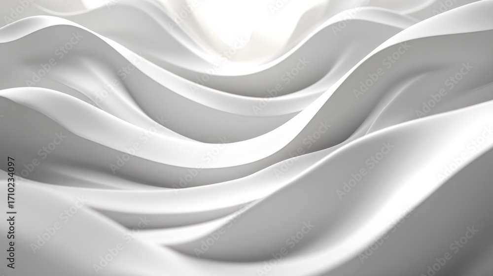 Poster abstract white fabric folds. background waves. possible use graphic design
