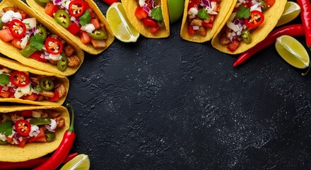 Deliciously Appetising Tacos Arranged in a Circle.