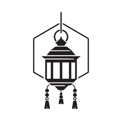 Hanging lantern silhouette black