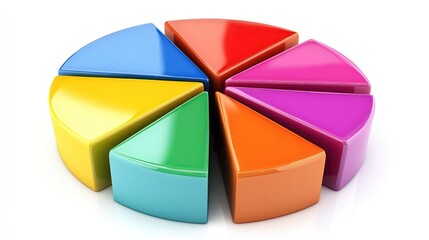 Obraz premium Colorful pie chart graphic illustration