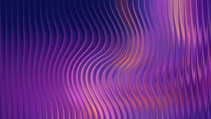 Abstract wavy purple and pink iridescent background with vertical lines
