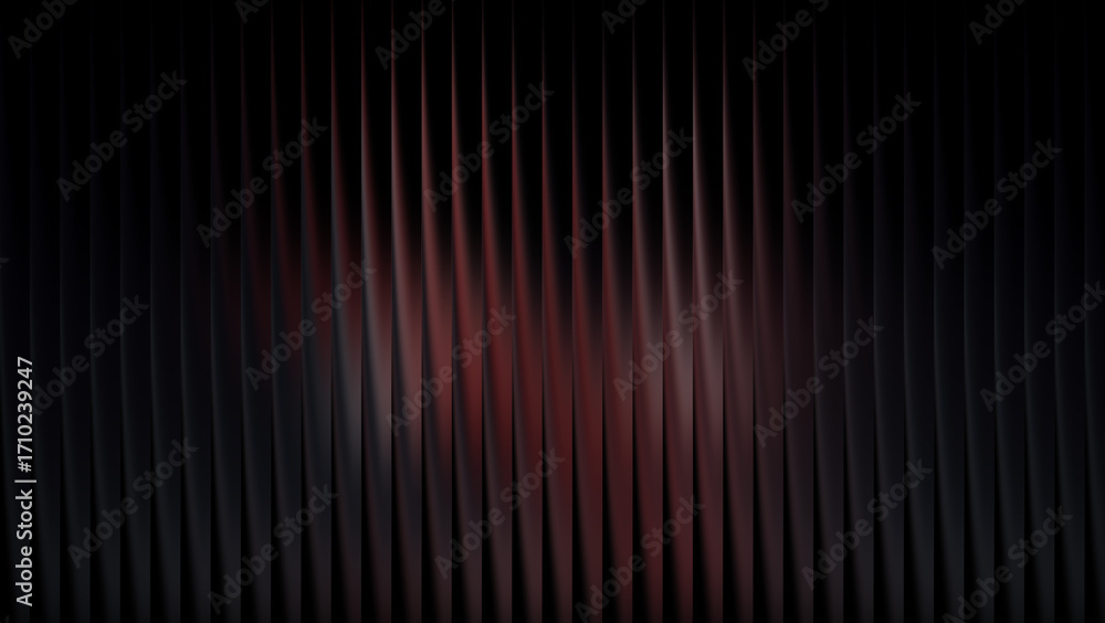 Poster dark abstract background with red wavy vertical lines
