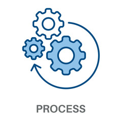 Process Concept Simple Style Blue Design Vector