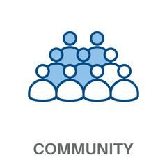 Obraz premium Community Concept Simple Style Blue Design Vector