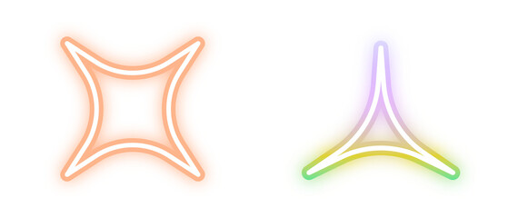 Obraz premium Gradient Neon Geometric Glow Shapes | Abstract Futuristic Background