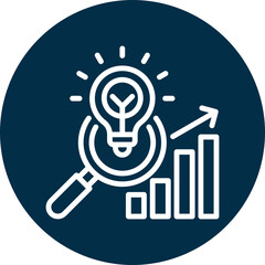 Research and development icon for content marketing, business, website, application, printing, document, poster design, etc