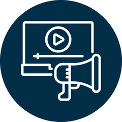 Video marketing icon for content marketing, business, website, application, printing, document, poster design, etc