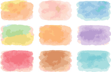 Create a kinds of deferent Watercolor Art Background Collection vector art with white background.