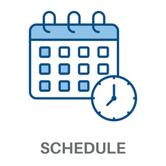 Schedule Concept Simple Style Blue Design Vector