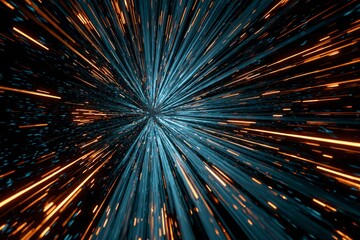 Hyperspace Tunnel in Digital Glow