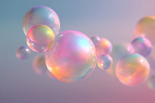 Iridescent Blobs on a Soft Gradient