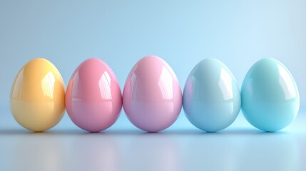 Pastel Easter Eggs in a Row