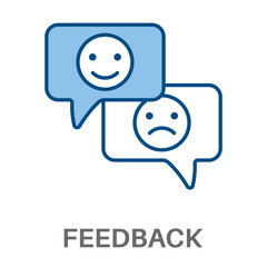 Feedback Concept Simple Style Blue Design Vector