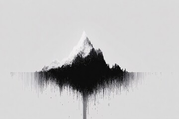 Minimal 1-Bit Mountain Silhouette
