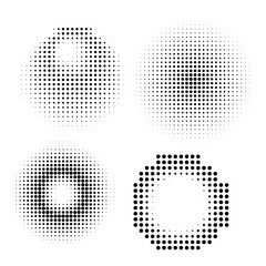 Halftone Dot Shapes, Circle design elements, Halftone gradient. Dotted gradient, smooth dots Vector format