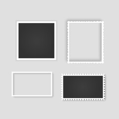 Set of four square photo frames with black space empty, Vector format