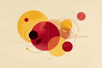 Minimal Red and Yellow Forms on Cream Background