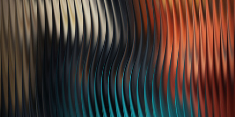 Abstract wavy lines with warm and cool color gradient background