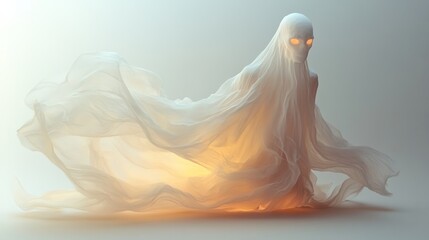 Spectral Figure in Flowing Fabric