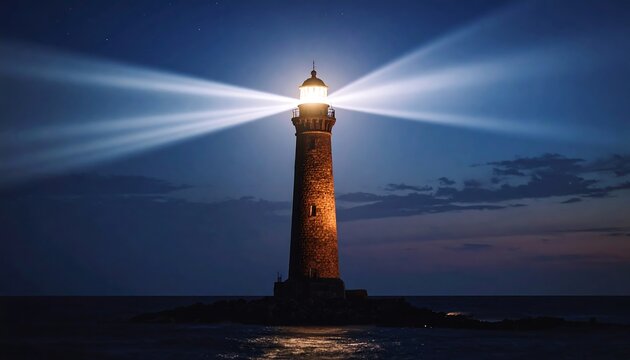 Lighthouse beam at night