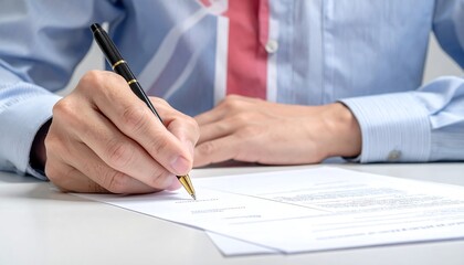 Businessman Signing a Contract or Agreement with a Pen.