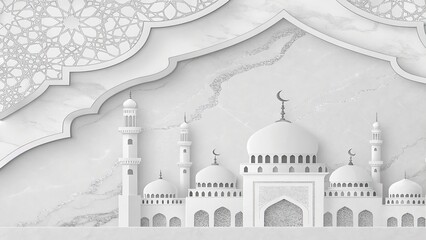 Modern Islamic Background Featuring Golden Crescen &bull; Islamic Art Background