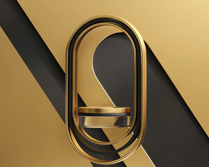 3D rendering abstract gold platform podium product presentation background