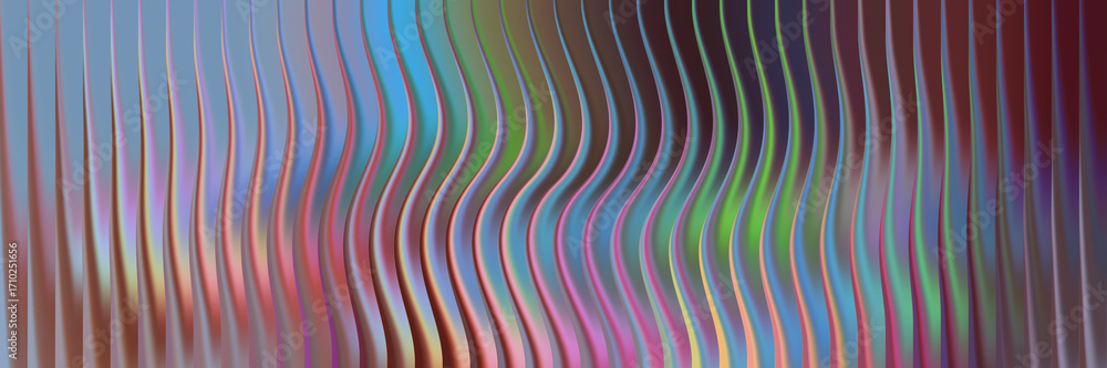 Poster abstract background with colorful wavy vertical lines